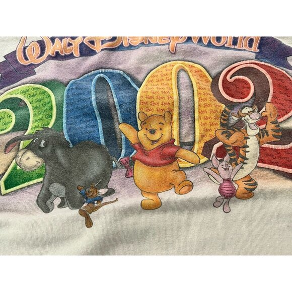 2002 Disney World T-shirt Size Medium White Short Sleeve Pooh Tigger Eeyore VTG - Picture 4 of 12